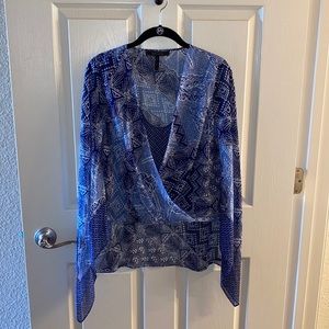 Bcbgmaxazria sheer long sleeve top